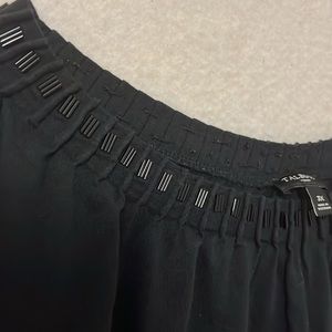 Talbots smocking and Beaded Neckline Black Long Sleeve T-Shirt 3x